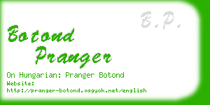 botond pranger business card